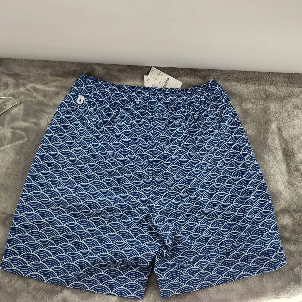 Crewcuts By J.Crew Boys Size 7 Blue Geometric Swim Trunks NWT‎